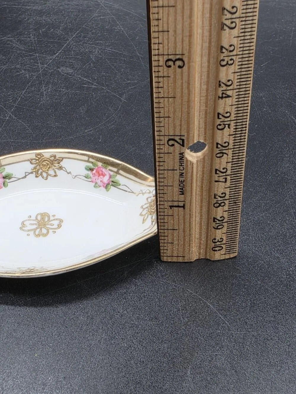 Antique Nippon Handpainted Celery Dish & 5 Matching Salts From Japan Victorian